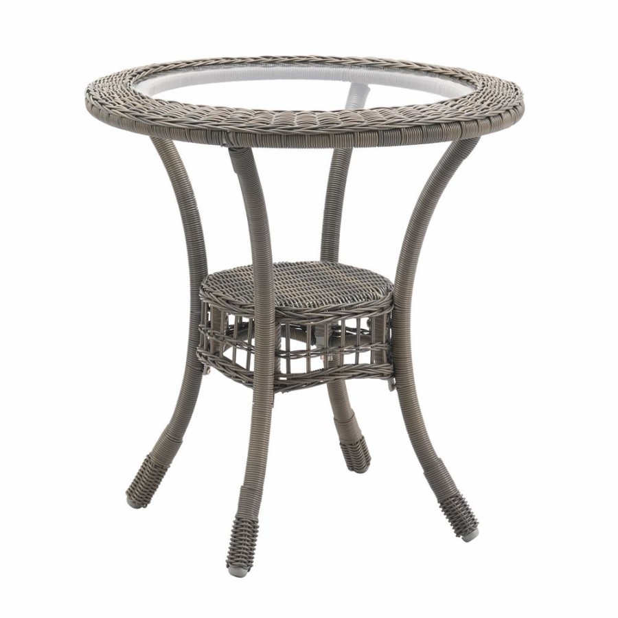 * Alaterre Carolina/Asti Round Wicker Outdoor Bistro Table 30-In W X 30-In L Clearance