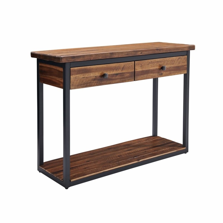 * Alaterre Claremont Dark Brown/Colonial Brown Rustic Console Table Online