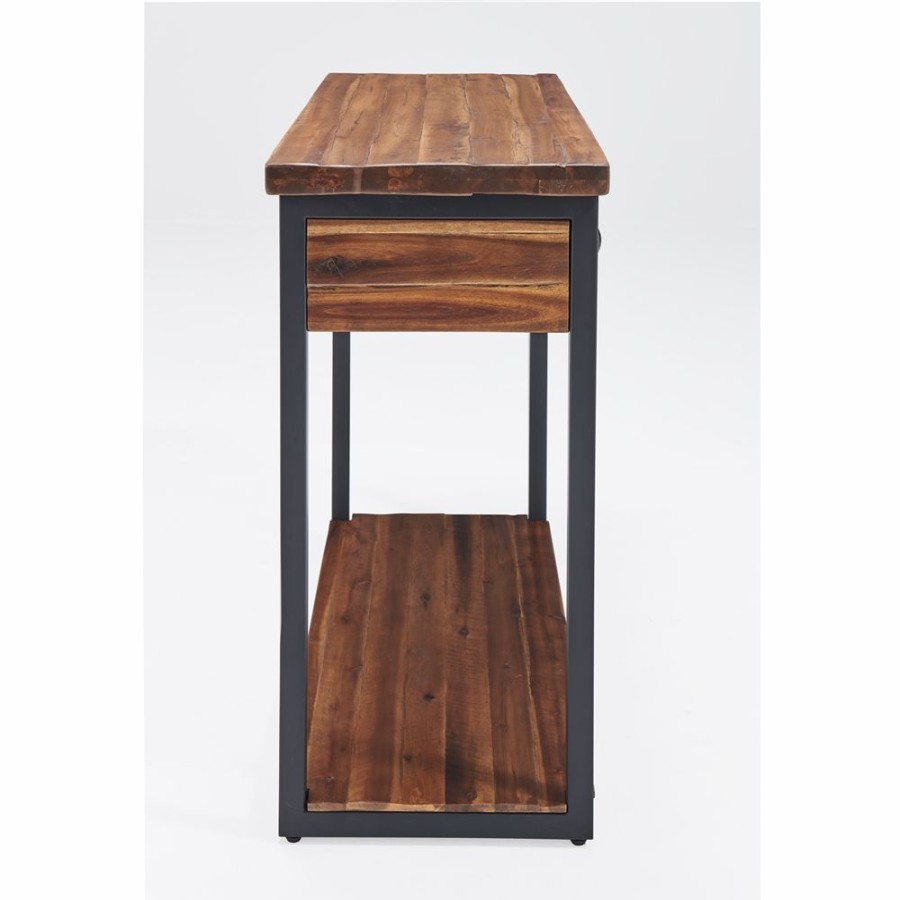 * Alaterre Claremont Dark Brown/Colonial Brown Rustic Console Table Online