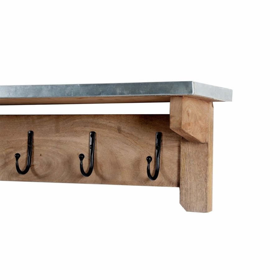 * Alaterre Millwork Silver 5-Hook Hook Rack With Shelf Wholesale