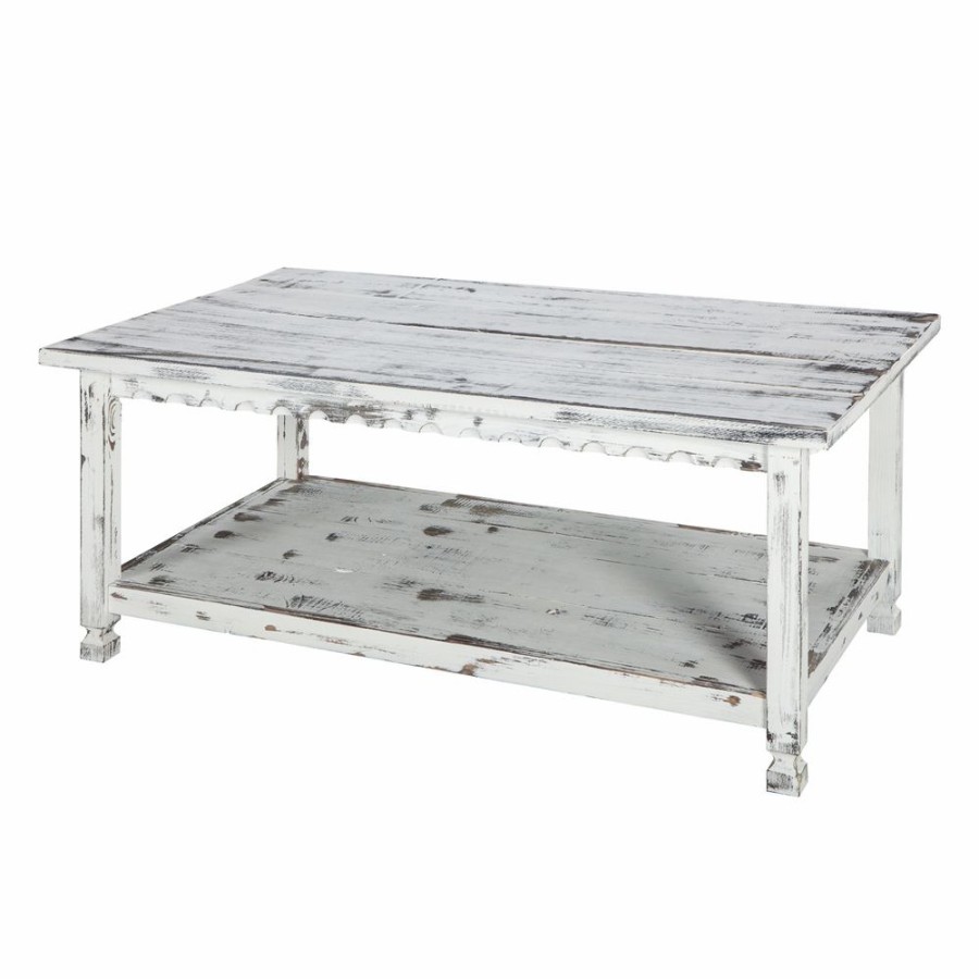 * Alaterre Country Cottage 42-In Coffee Table White Antique Finish Online