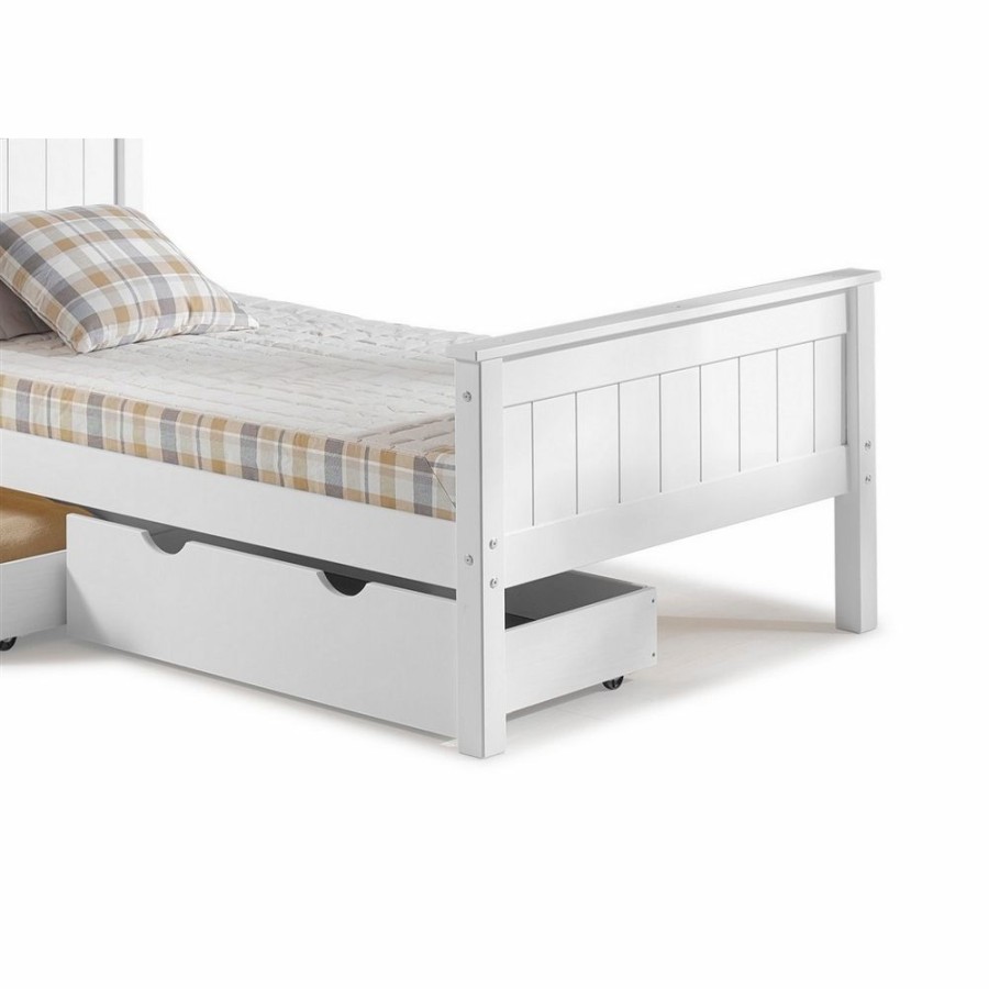 * Alaterre Harmony White Twin Platform Bed With Integrated Storage Clearance