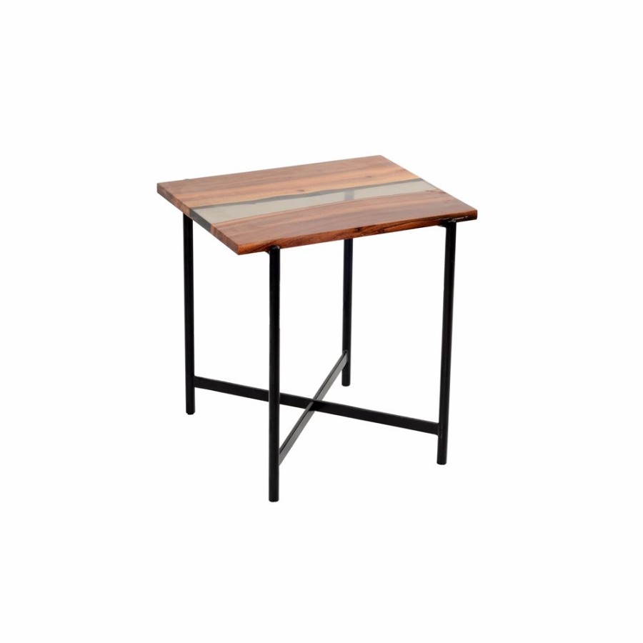 * Alaterre Rivers Edge Brown Wood Rectangular End Table New