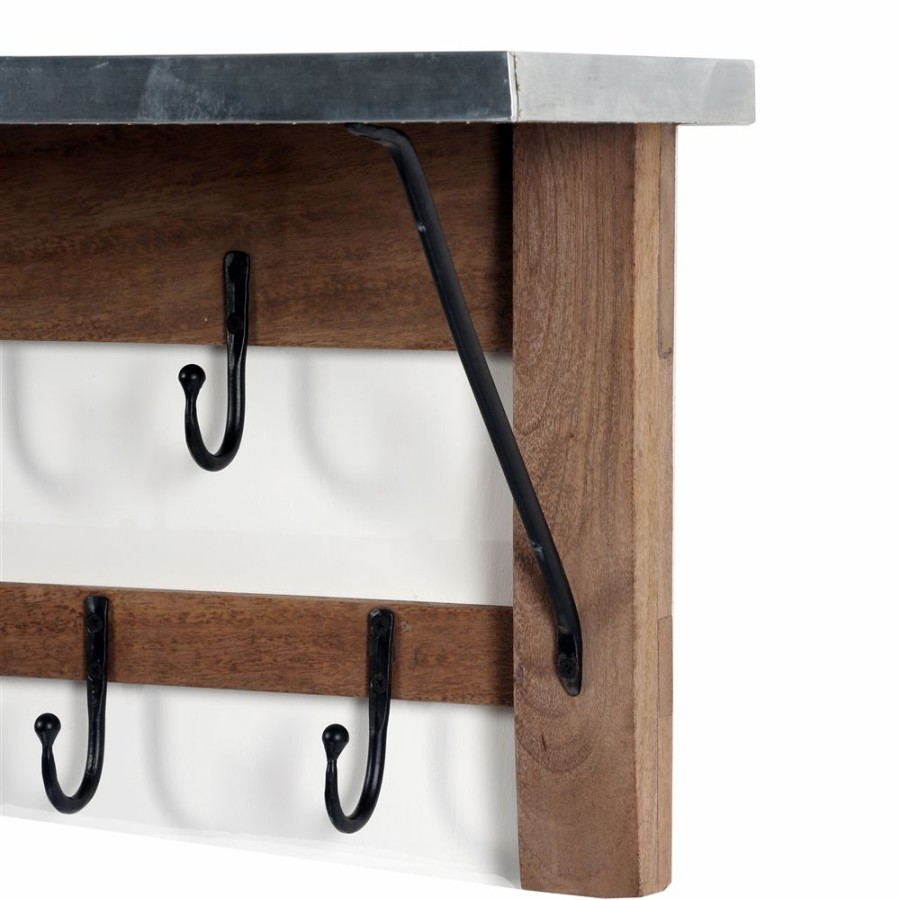 * Alaterre Millwork Silver 9-Hook Hook Rack With Shelf Best