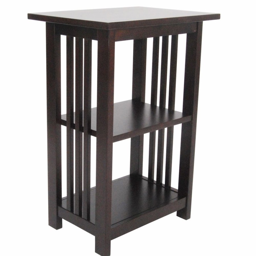 * Alaterre Mission Espresso Wood Rectangular End Table Wholesale