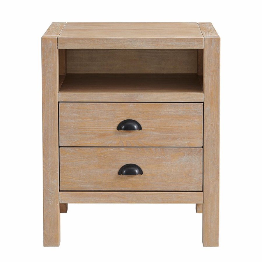 * Alaterre Arden Light Driftwood Pine Nightstand Hot