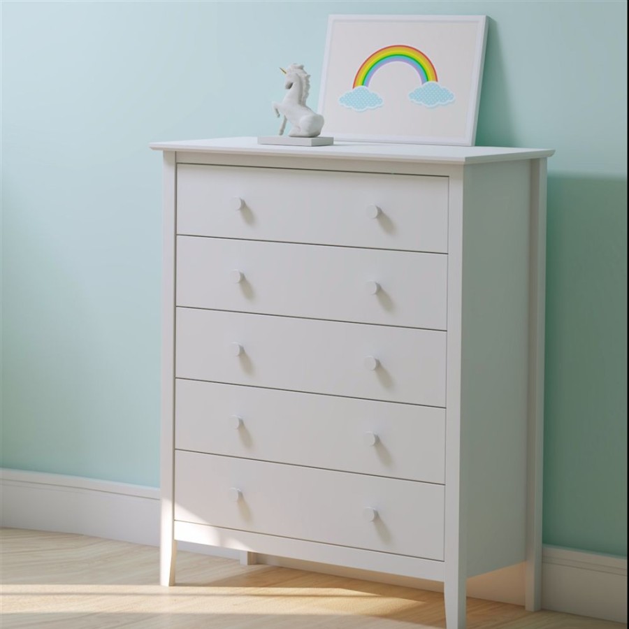 * Alaterre Simplicity White Pine 5-Drawer Standard Chest Clearance