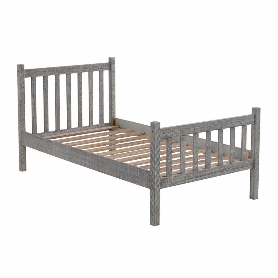 * Alaterre Windsor Driftwood Grey Slat Twin Bedroom Set 3-Piece Clearance