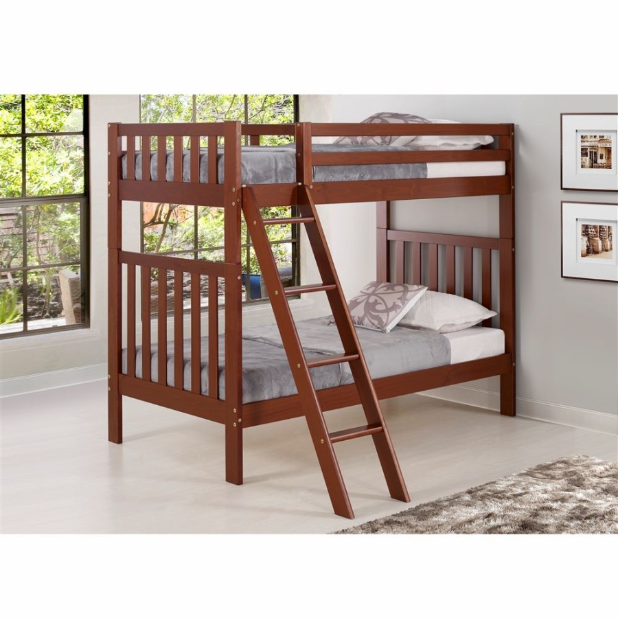 * Alaterre Aurora Chestnut Twin Over Twin Bunk Bed Best