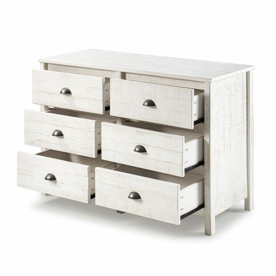 * Alaterre Rustic Rustic White Pine 6-Drawer Double Dresser Best