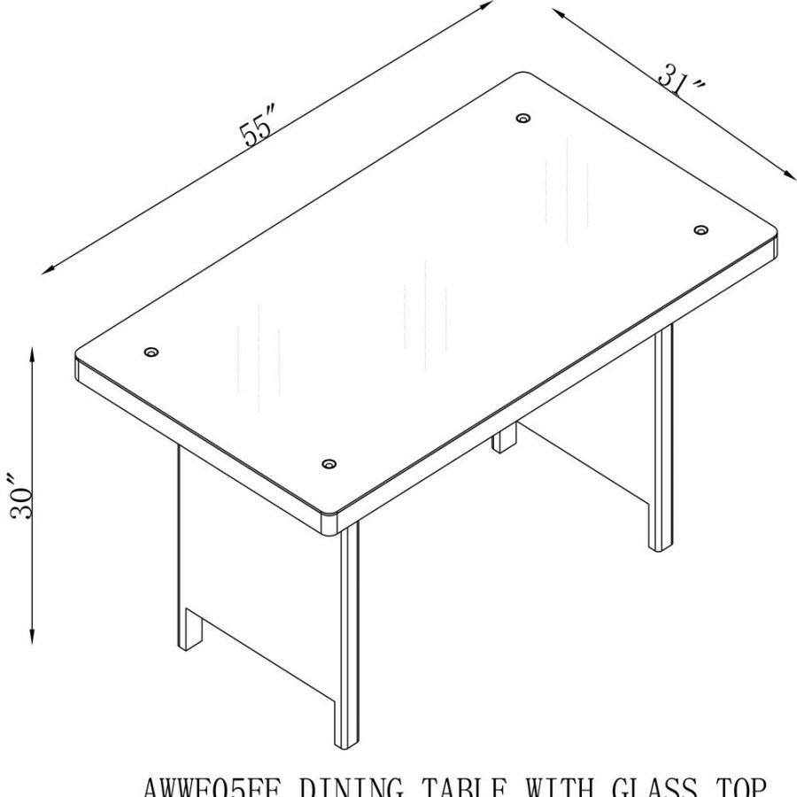 * Alaterre Asti Rectangle Wicker Outdoor Dining Table 55-In W X 31-In L New