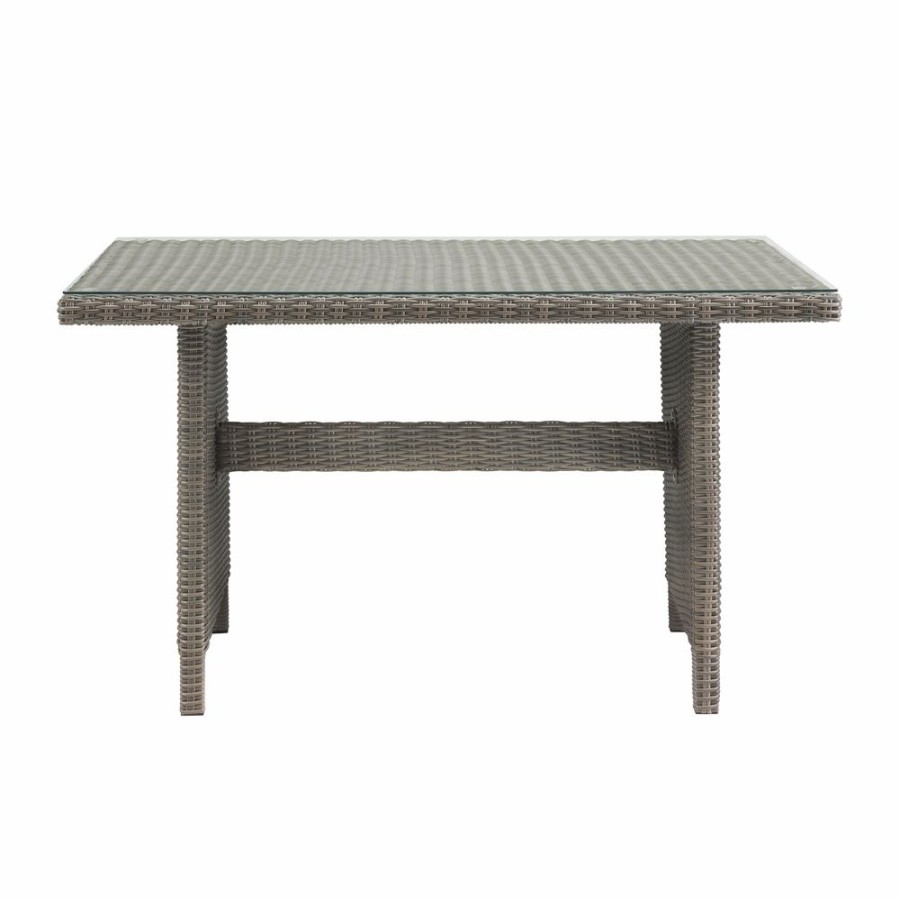 * Alaterre Asti Rectangle Wicker Outdoor Dining Table 55-In W X 31-In L New