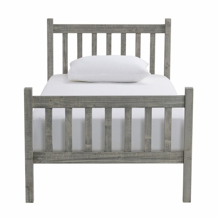 * Alaterre Windsor Driftwood Grey Slat Twin Bedroom Set 4-Piece Best