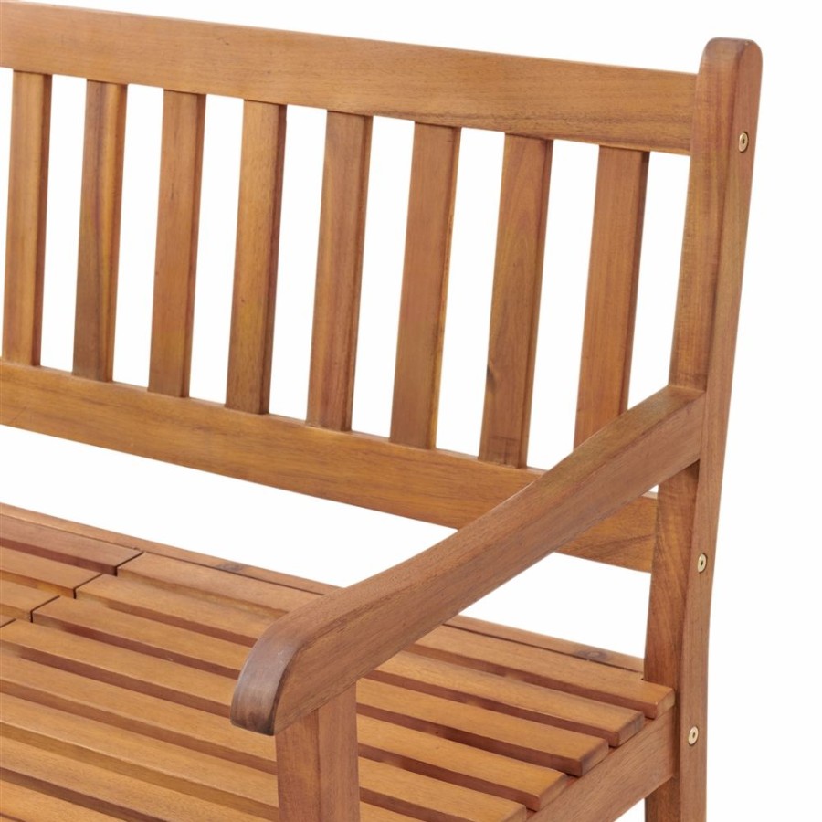 * Alaterre Bristol 60-In W X 37-In L Natural Wood Outdoor Bench With Pop-Up Table Clearance