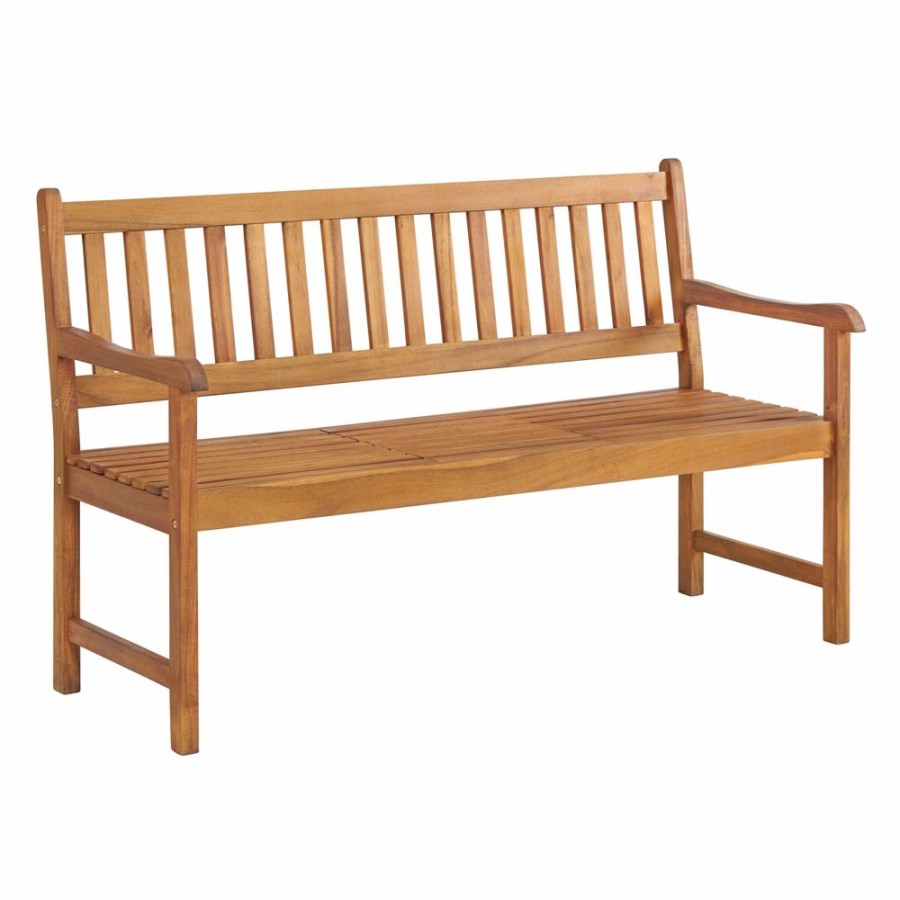 * Alaterre Bristol 60-In W X 37-In L Natural Wood Outdoor Bench With Pop-Up Table Clearance