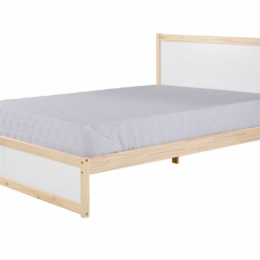 * Alaterre Mod White And Natural Full Bed Frame Bed Best