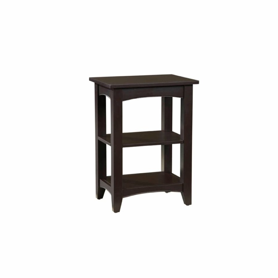 * Alaterre Shaker Cottage Chocolate Wood Rectangular End Table New