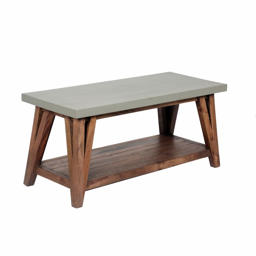 * Alaterre Brookside 36-In Wood With Concrete-Coating Coffee Table Wholesale