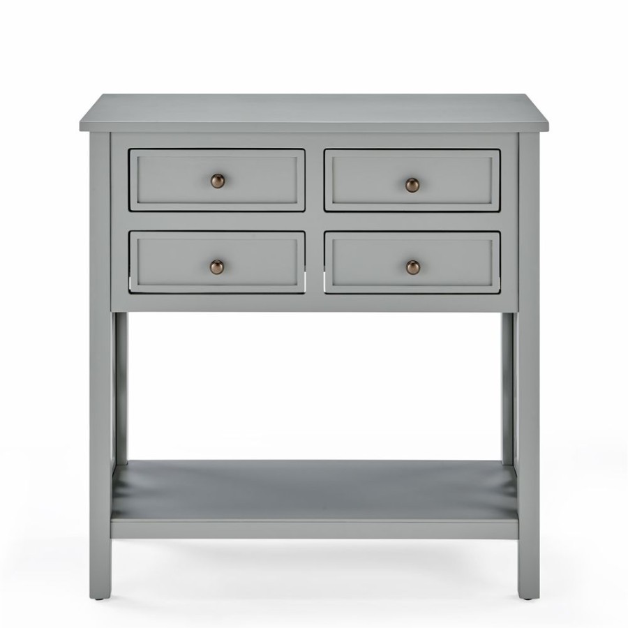 * Alaterre Coventry Grey 4-Drawer Rustic Console Table Clearance