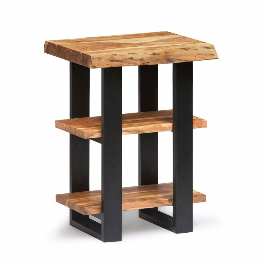 * Alaterre Alpine Brown Wood Rectangular 3-Tier End Table Best