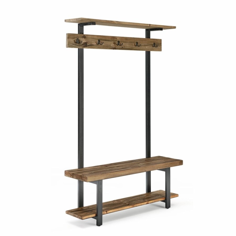 * Alaterre Pomona Brown 5-Hook Hook Rack, Shelves And Bench Wholesale