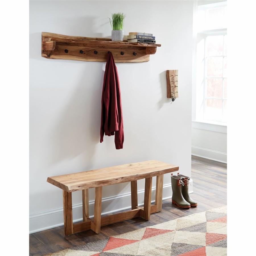 * Alaterre Alpine Rustic Natural 6-Hook Hook Rack With Shelf Wholesale