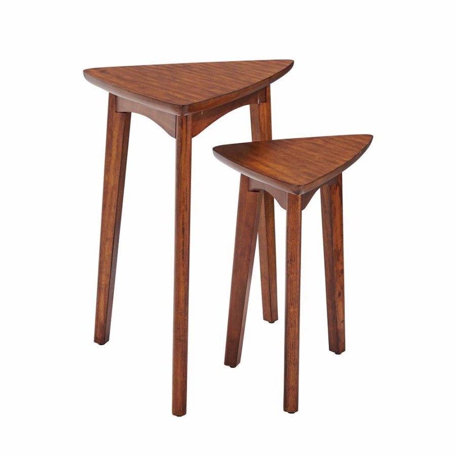 * Alaterre Monterey 24-In Warm Chestnut Pine Nesting Accent Table Set 2-Piece Hot