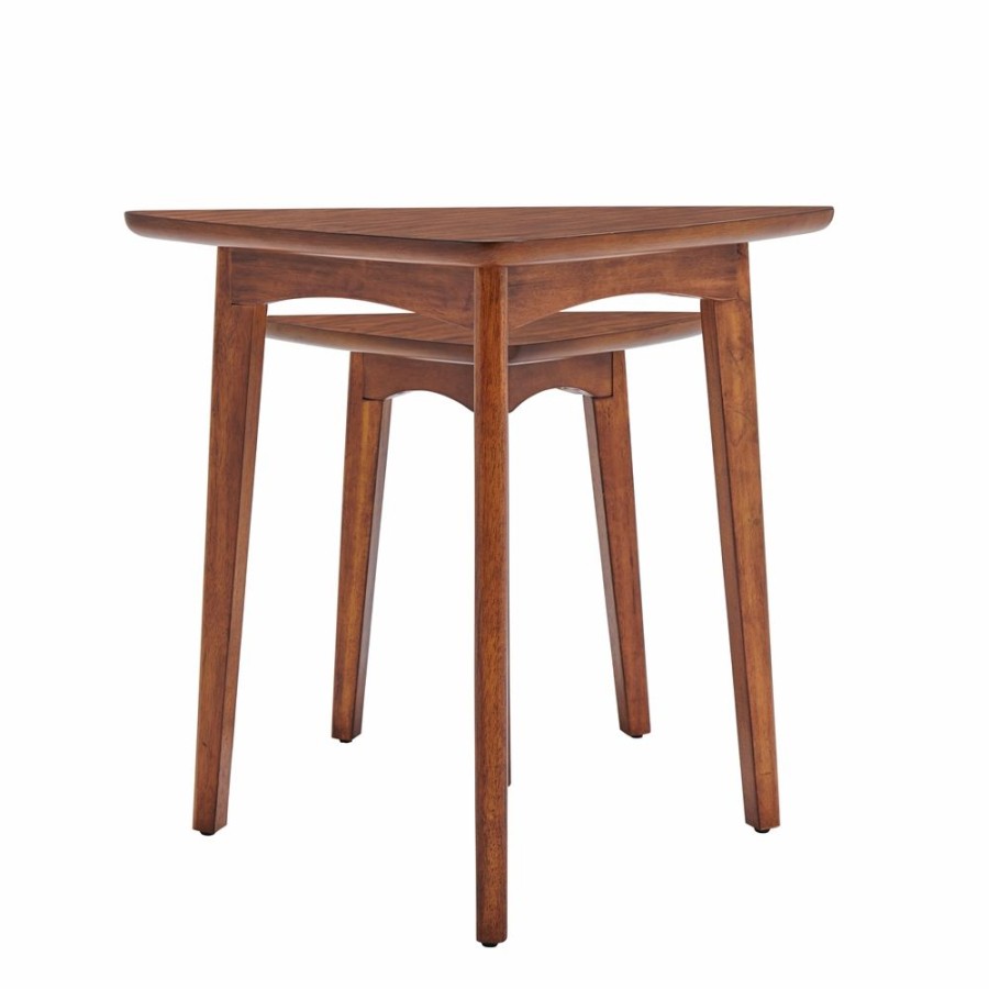 * Alaterre Monterey 24-In Warm Chestnut Pine Nesting Accent Table Set 2-Piece Hot