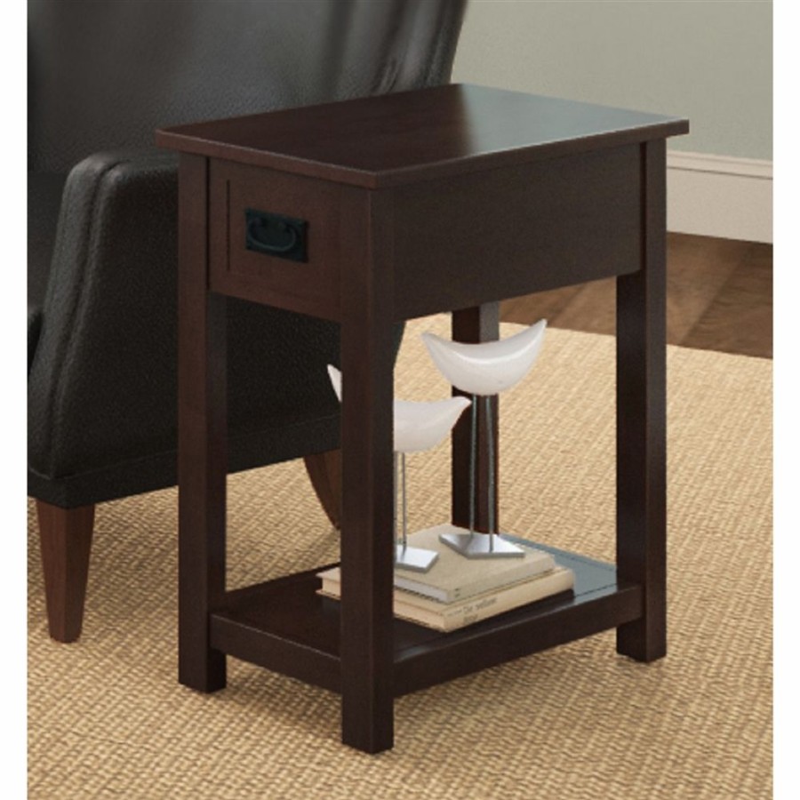 * Alaterre Mission Espresso Rectangular Wood End Table Best