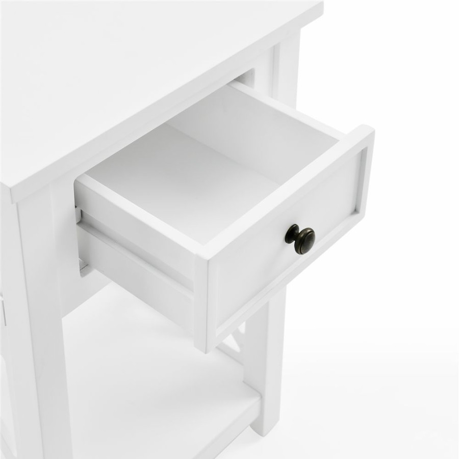 * Alaterre Coventry White Wood Square End Table With Drawer Best