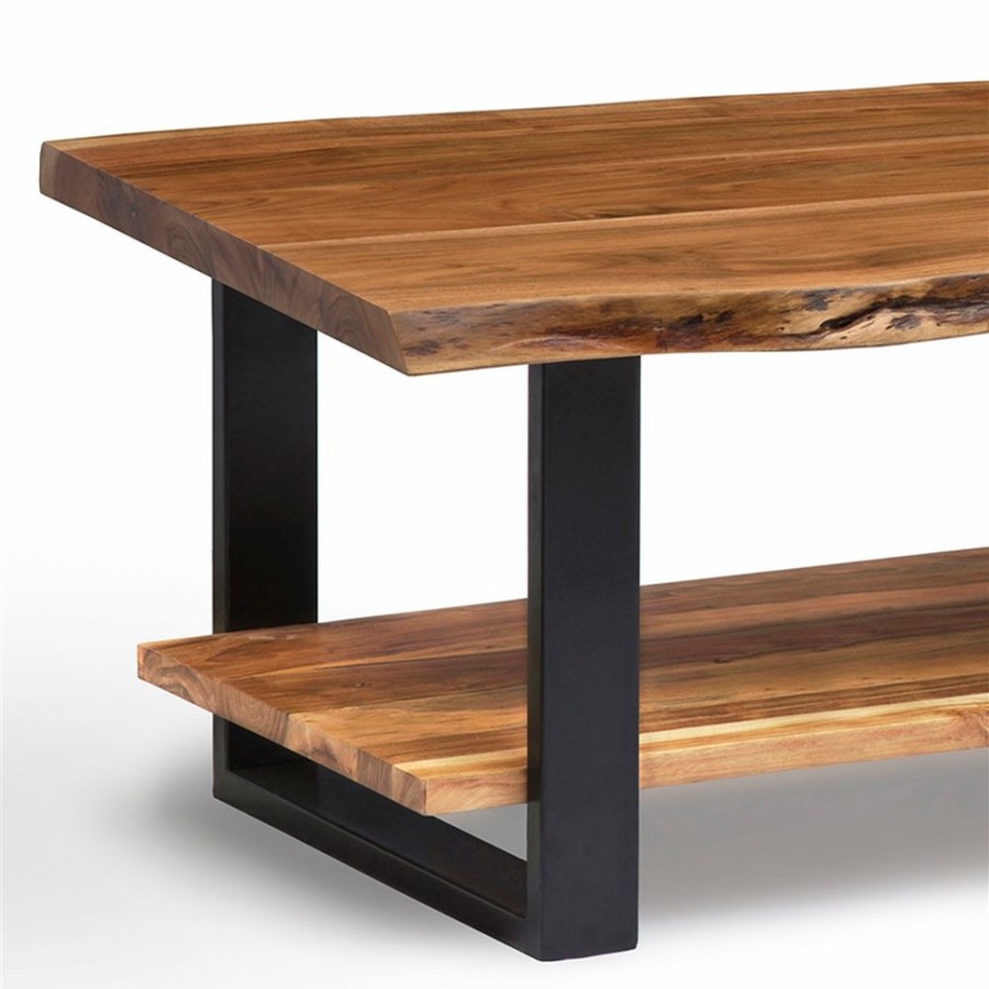 * Alaterre Alpine Brown Live Edge Wood Coffee Table Wholesale