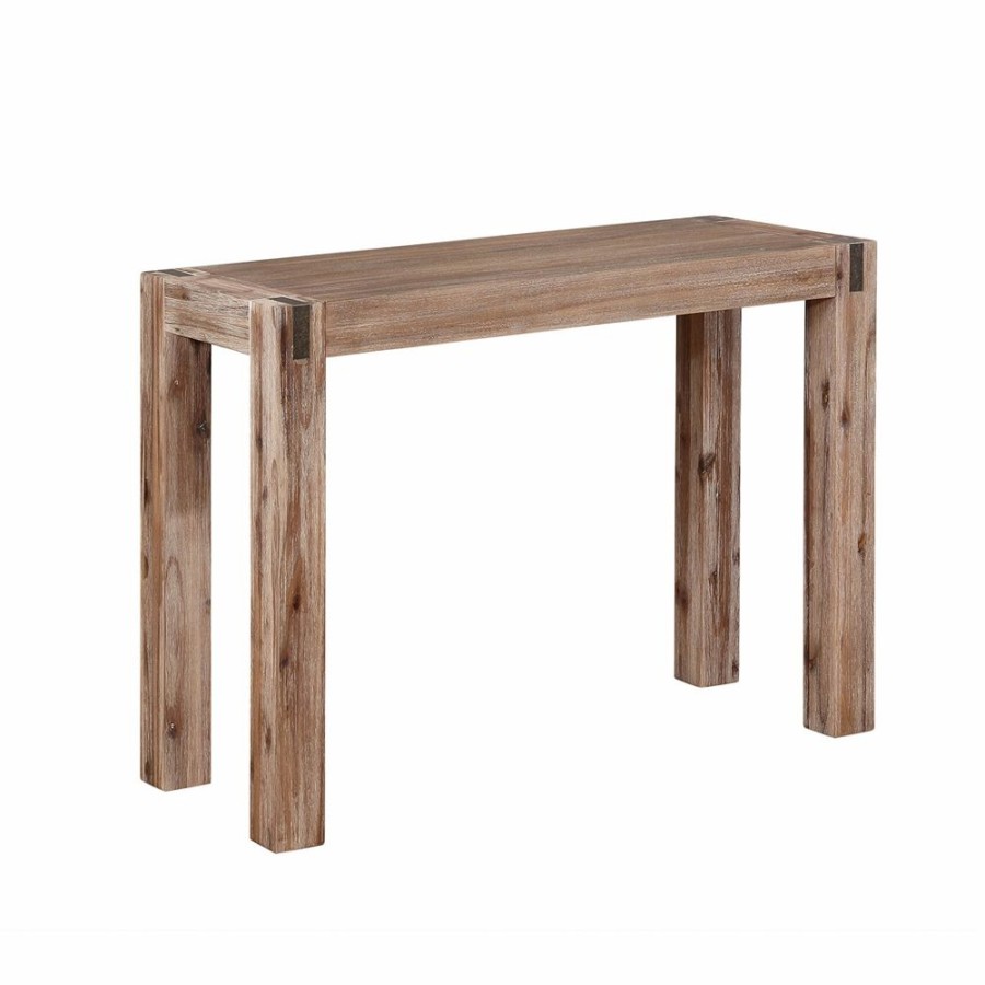 * Alaterre Woodstock Bushed Driftwood Rustic Console Table Clearance