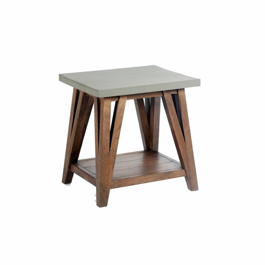 * Alaterre Brookside Brown Wood Rectangular End Table Wholesale