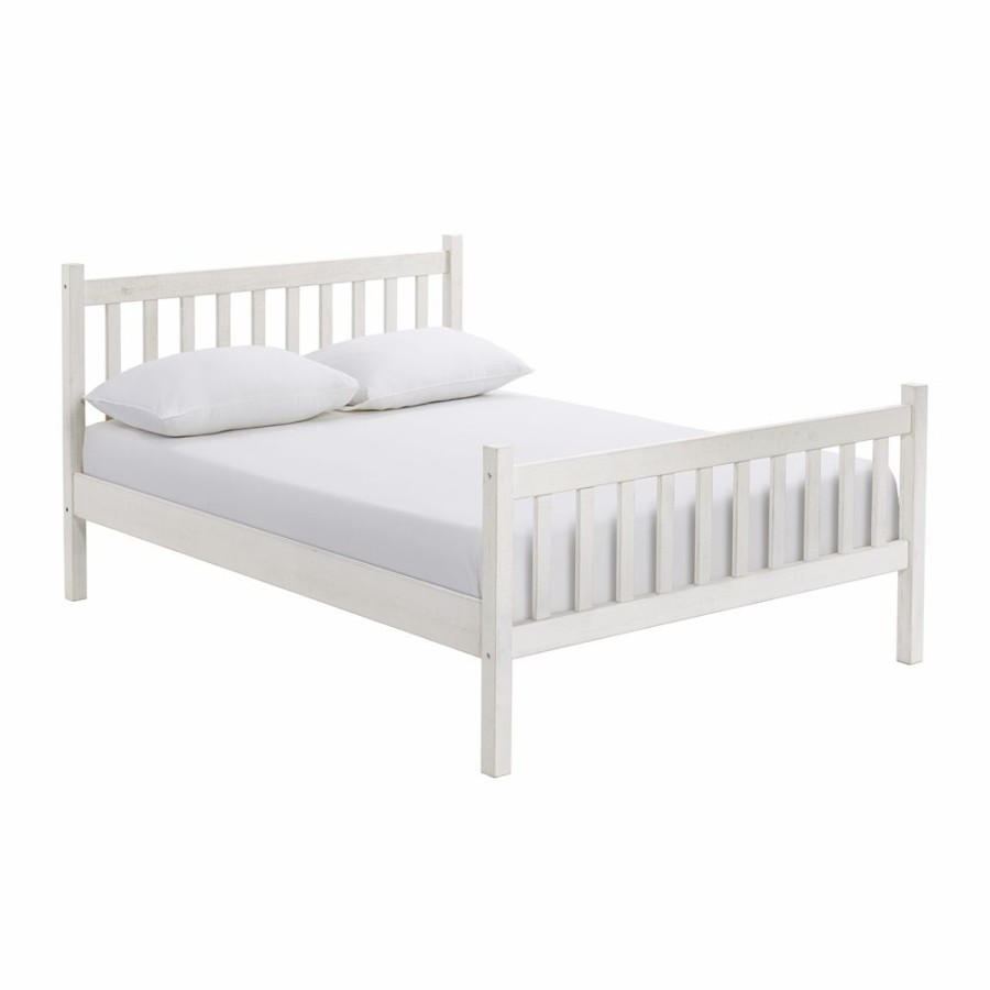 * Alaterre Windsor Driftwood White Slat Full Bedroom Set 4-Piece New