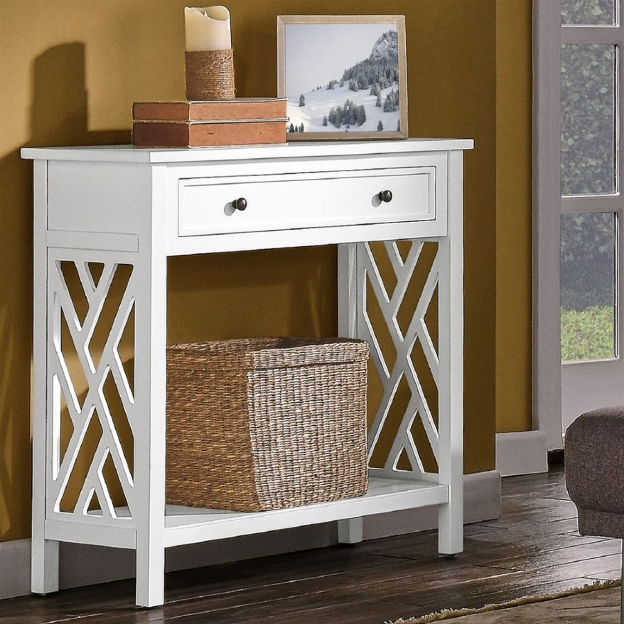 * Alaterre Coventry White Rustic Console Table Wholesale