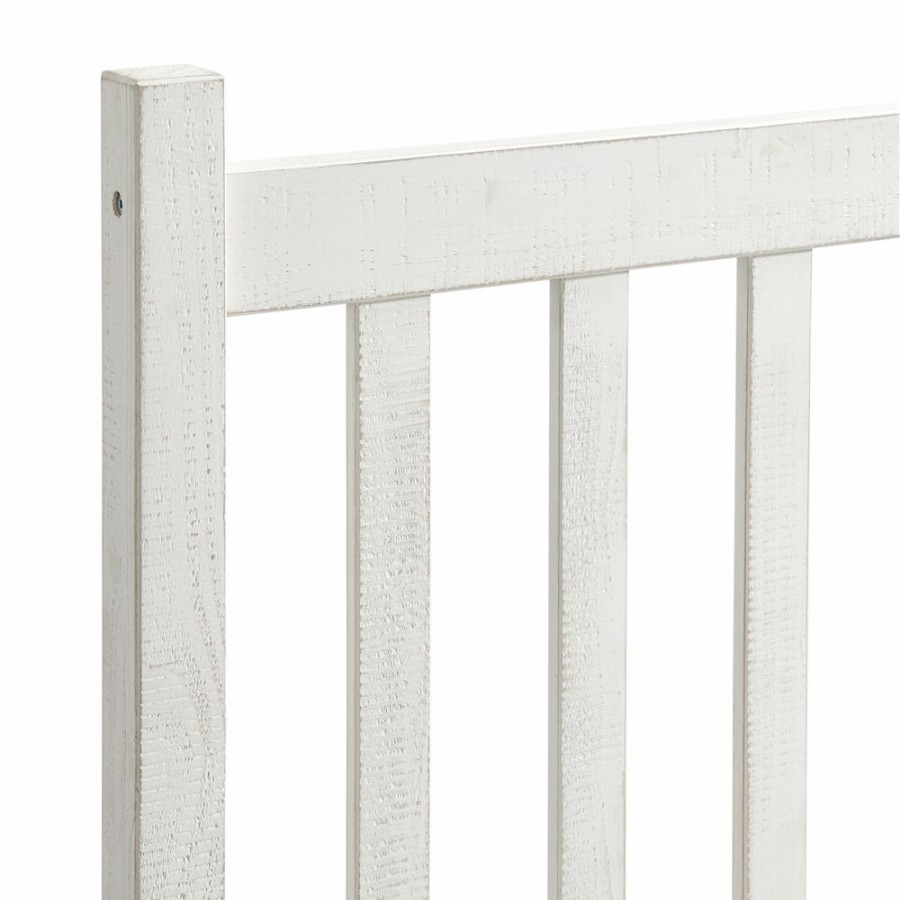 * Alaterre Windsor Driftwood White Slat Twin Bedroom Set 4-Piece Best