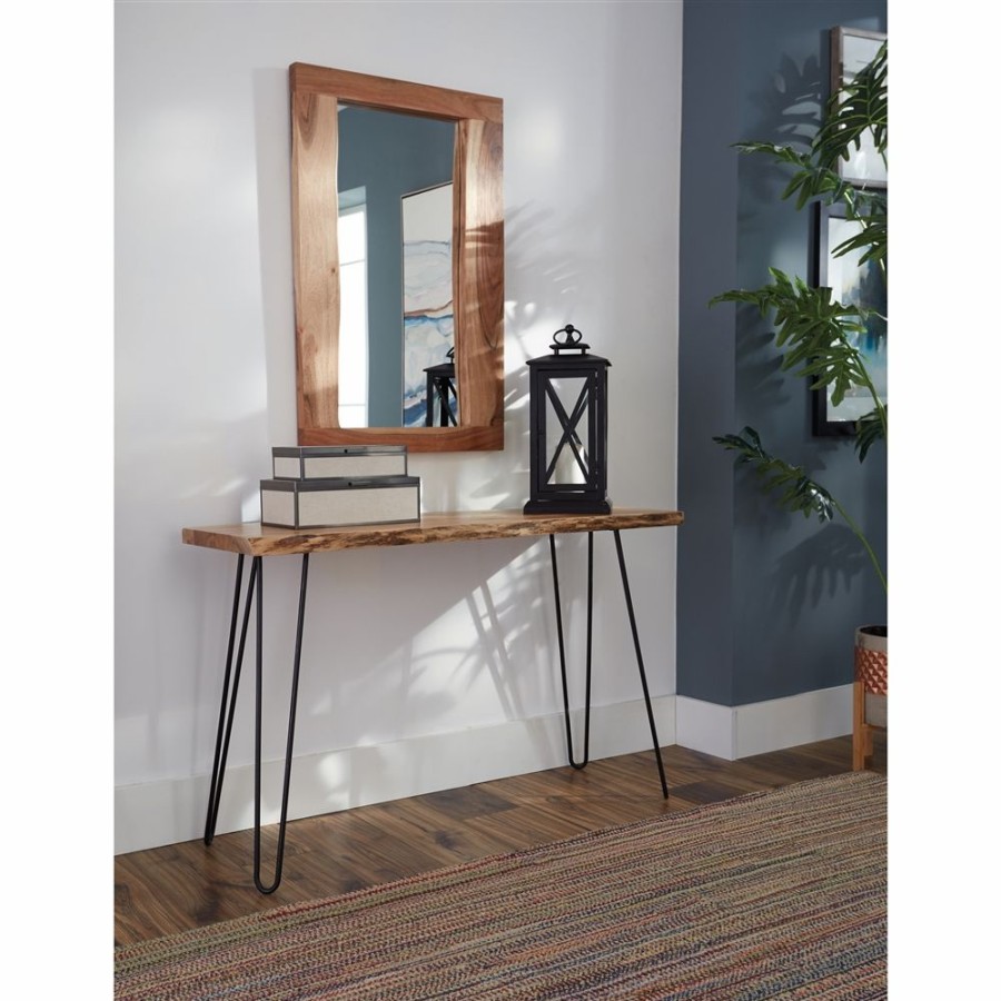 * Alaterre Hairpin Brown Rustic Console Table And 36-In Mirror Wholesale