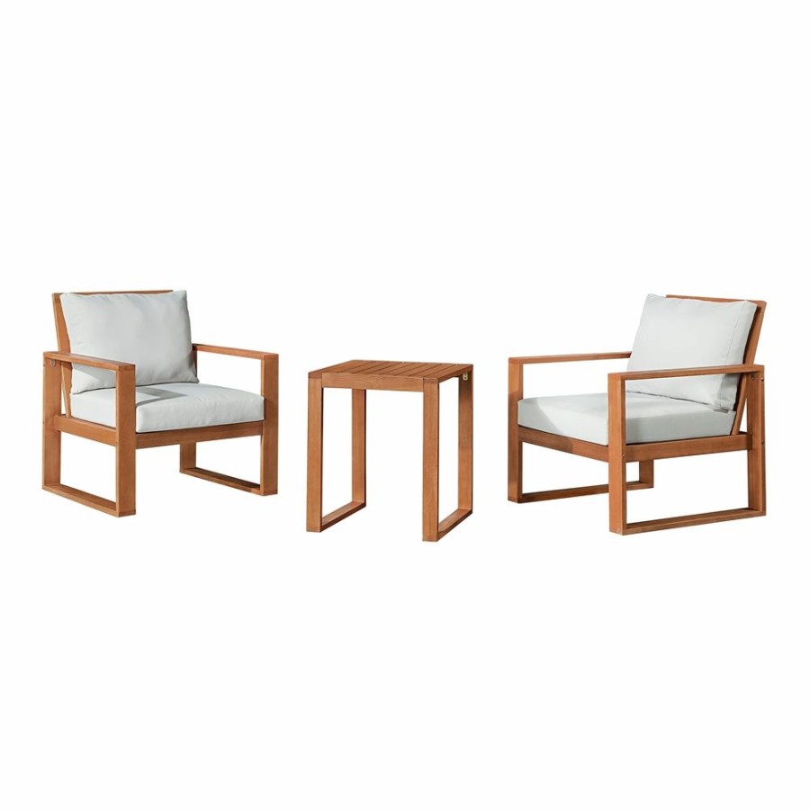 * Alaterre Grafton Wood Frame Patio Conversation Set With Cushions 3-Piece Online