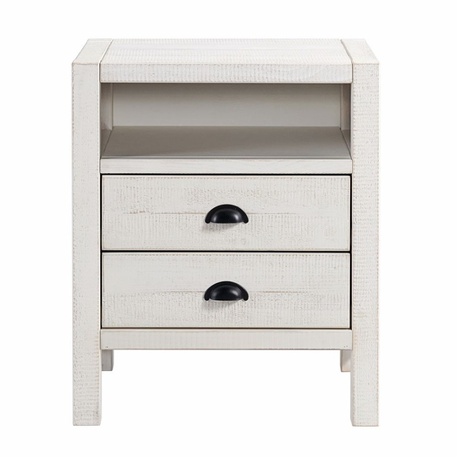 * Alaterre Windsor Driftwood White Pine Nightstand Best