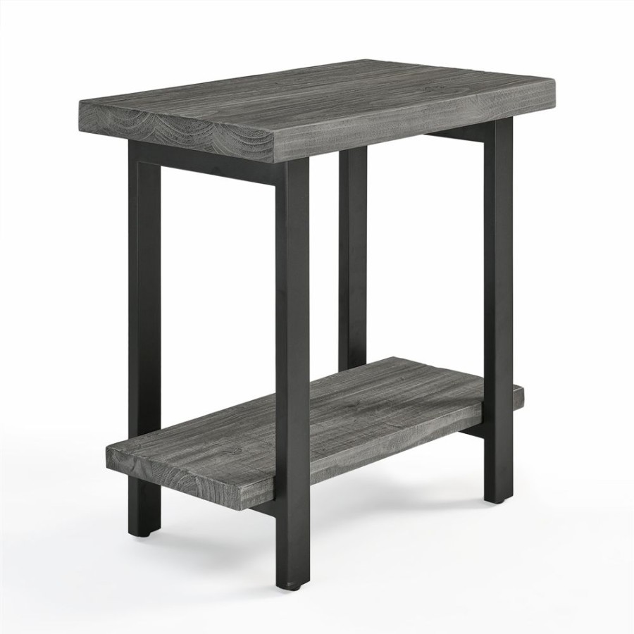 * Alaterre Pomona Slate Grey Rectangular Wood End Table New