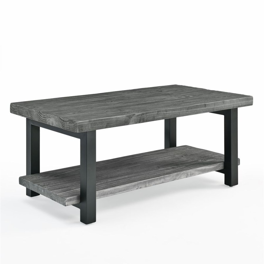 * Alaterre Pomona 42-In Metal And Wood Coffee Table Slate Grey Wholesale