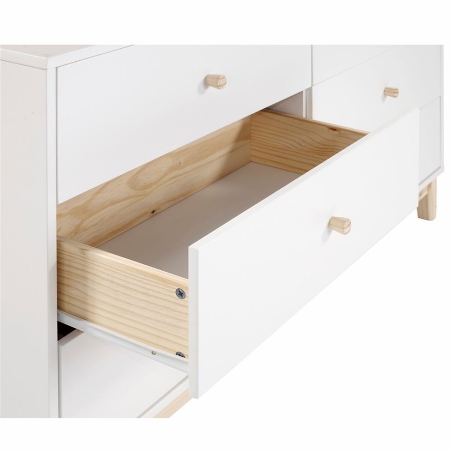 * Alaterre Mod White And Natural Pine 6-Drawer Double Dresser Hot