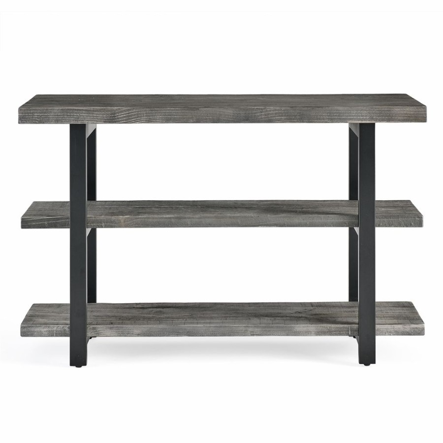 * Alaterre Pomona Slate Grey Rustic Console Table Clearance