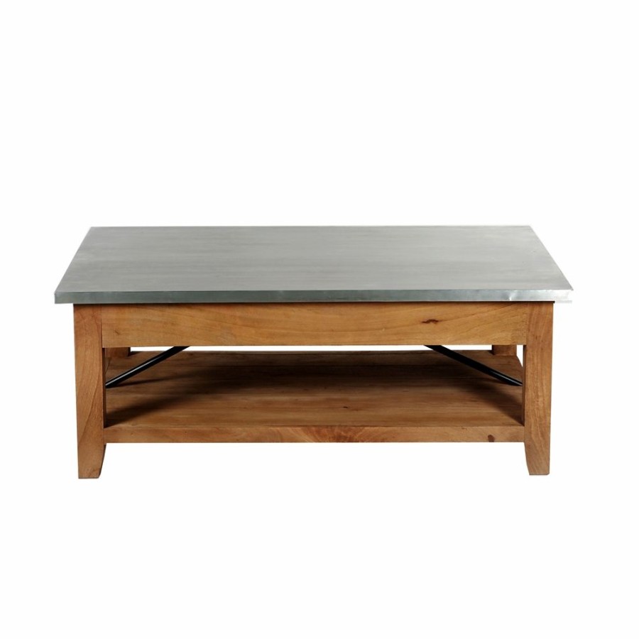 * Alaterre Millwork 48-In Wood And Zinc Metal Coffee Table With Shelf Best